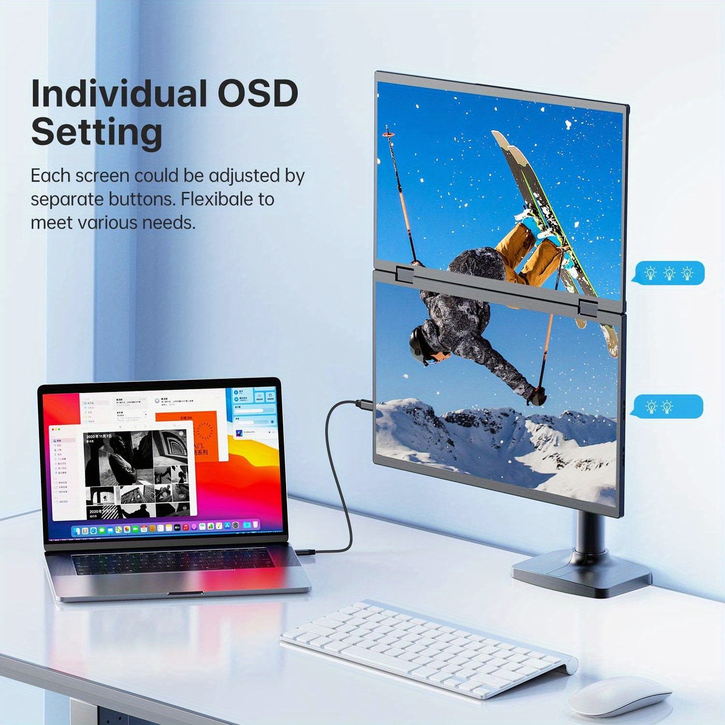 23.8-inch Dual Portable Monitor with Full HD Display