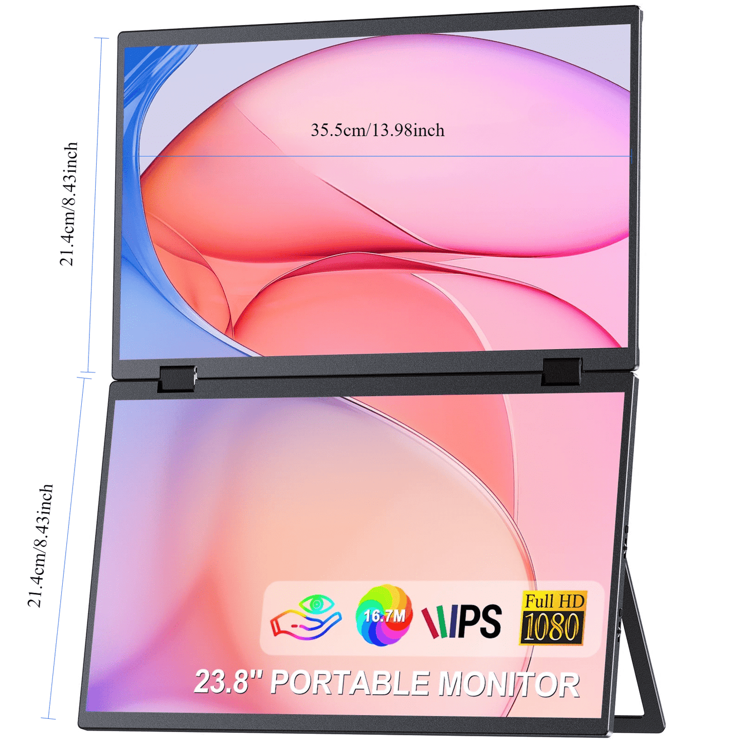 23.8-inch Dual Portable Monitor with Full HD Display