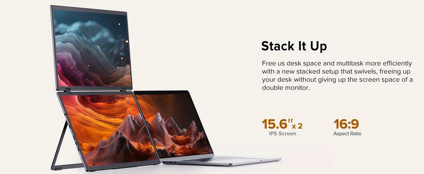 23.8-inch Dual Portable Monitor with Full HD Display