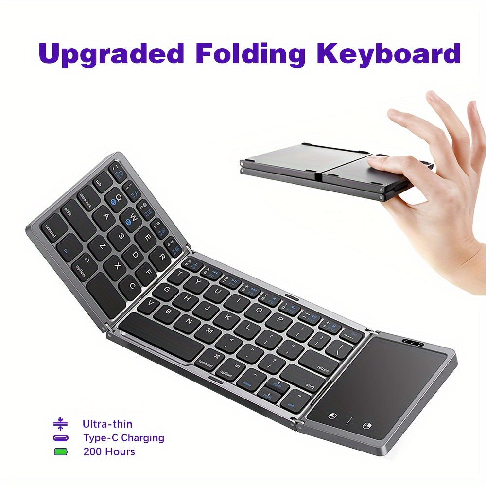 Foldable Wireless Keyboard with Touchpad