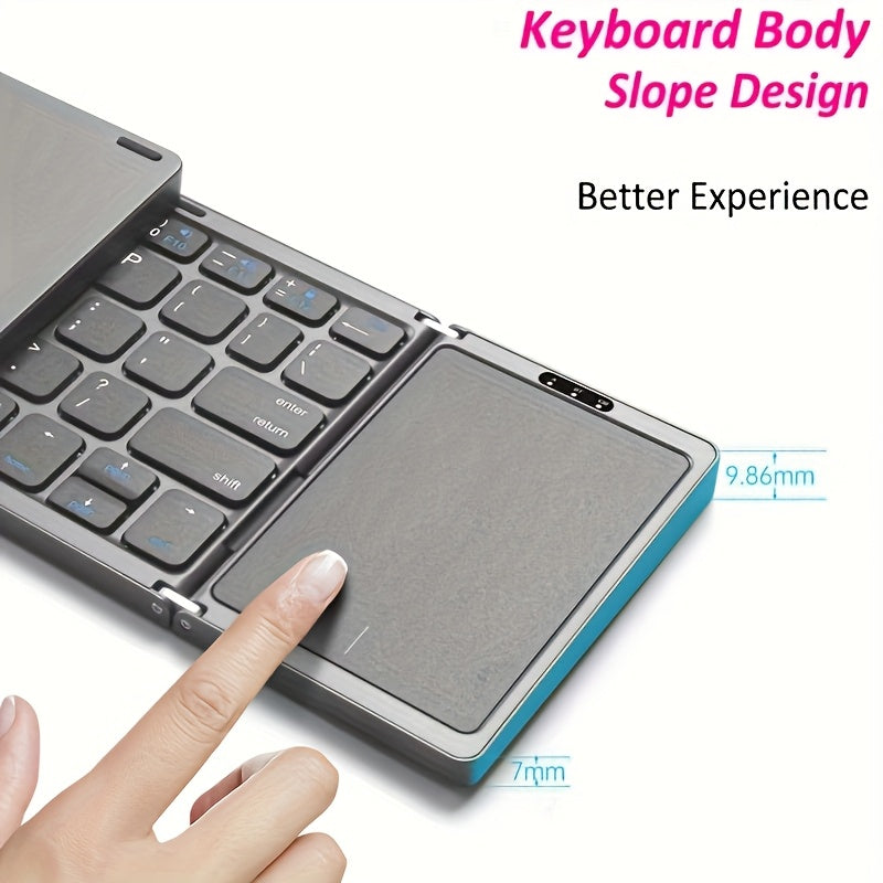 Foldable Wireless Keyboard with Touchpad