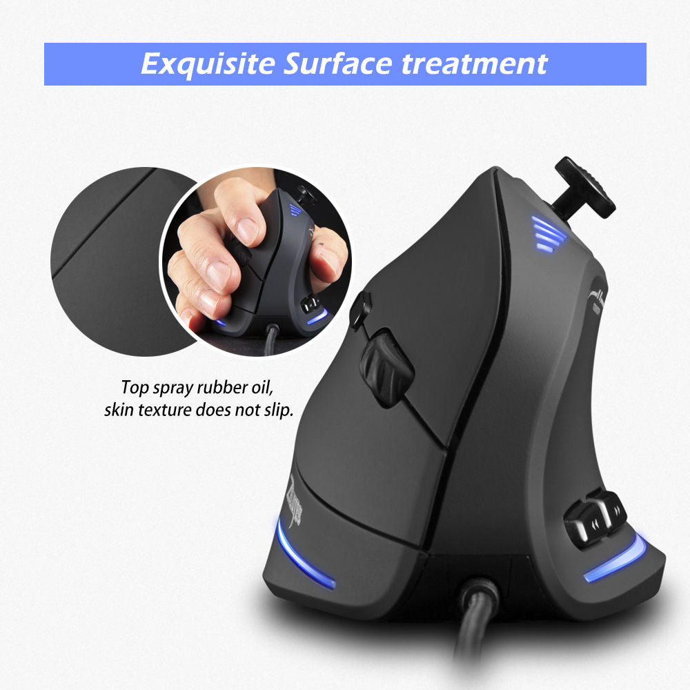 Ergonomic Vertical Gaming Mouse with RGB Lighting