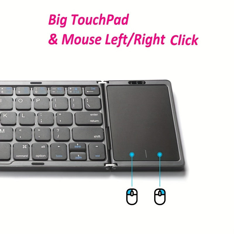 Foldable Wireless Keyboard with Touchpad