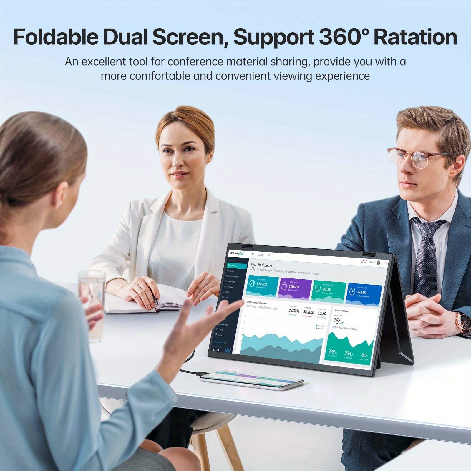 23.8-inch Dual Portable Monitor with Full HD Display