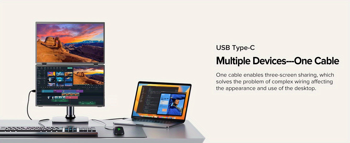 23.8-inch Dual Portable Monitor with Full HD Display