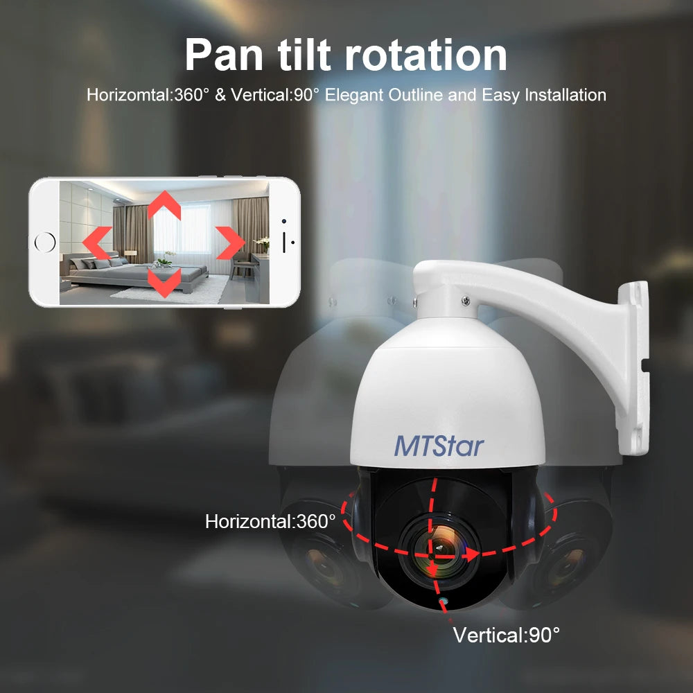 4K 8MP PTZ Security Camera with 30x Optical Zoom