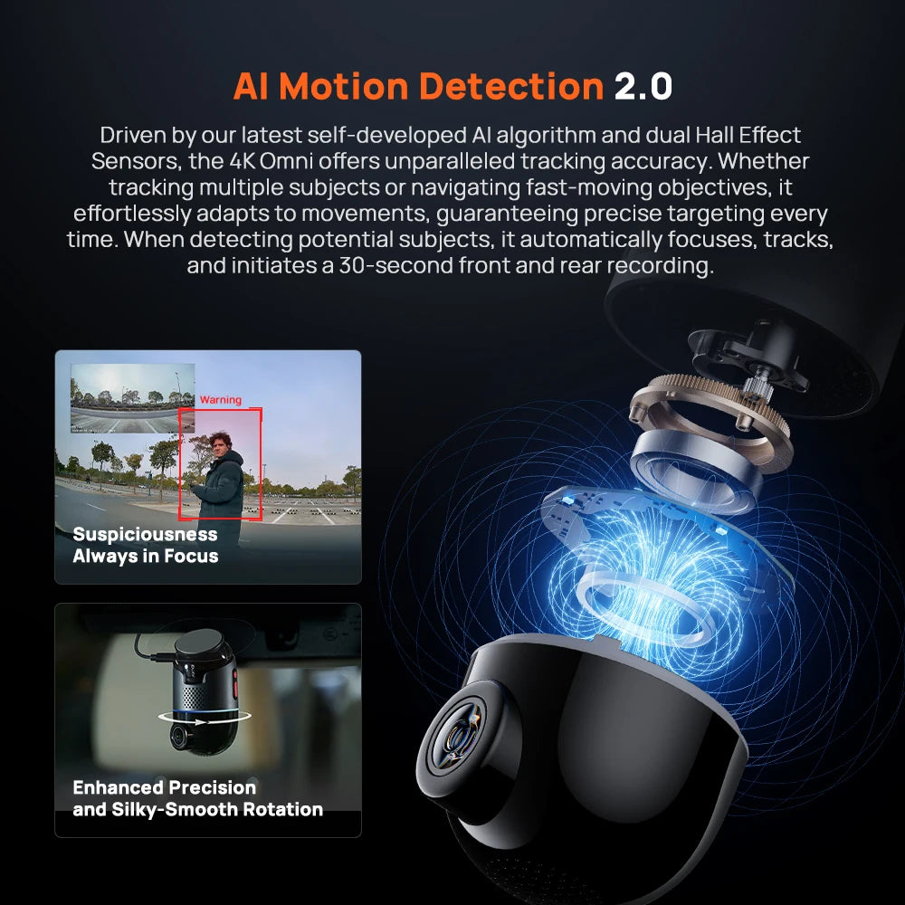 70mai Dash Cam 4K Omni HDR 360° Rotating