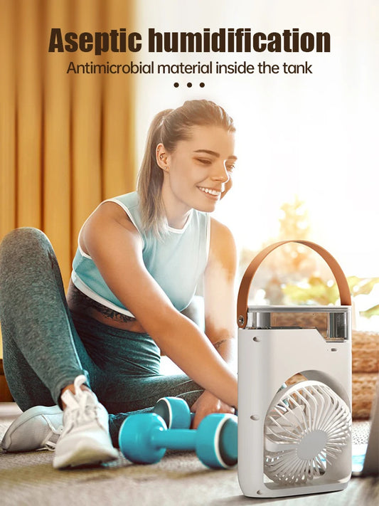 Portable Cooling Fan with Humidifier and Fragrance Diffuser